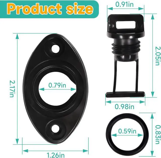 Alt view image 2 of 5 - Drain Plug with O-Ring and Base for Sea-Doo for Yamaha for Polaris Gas Tank Replace 292000187 292-000-187 F1S-U2280-00-00 F1S-U2280-02-00 1060125 (2 Packs)