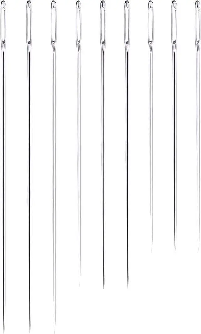 Main image of Medsuo 9pcs 4.9"/5.9"/6.9" Extra Long Darning Needles Sewing Needles Big Eye Hand Quilting Needles for Doll Making Webbing Carpet Leather Canvas Repair Stitching and Crafting Project