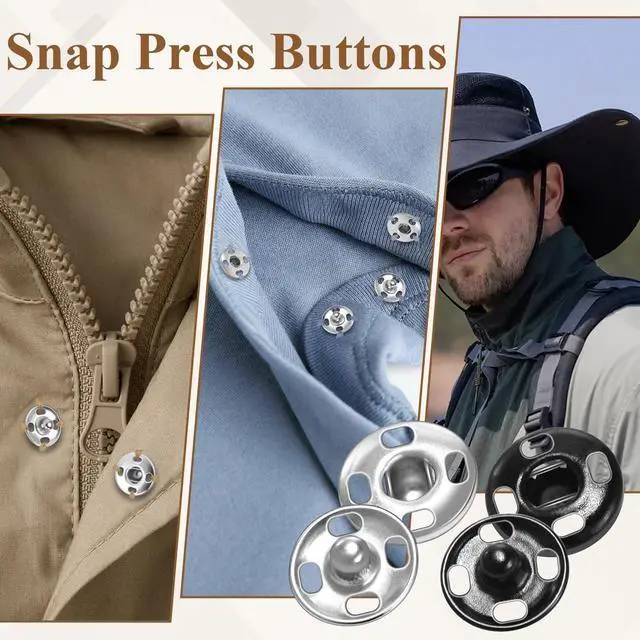 Alt view image 5 of 6 - Hook and Eye Sewing Set Snap Button Kit with Bra Hooks & Skirt Hooks and Eyes Latches for Different Options for Sewing Closures,3 Styles Sewing Fasteners for Clothing