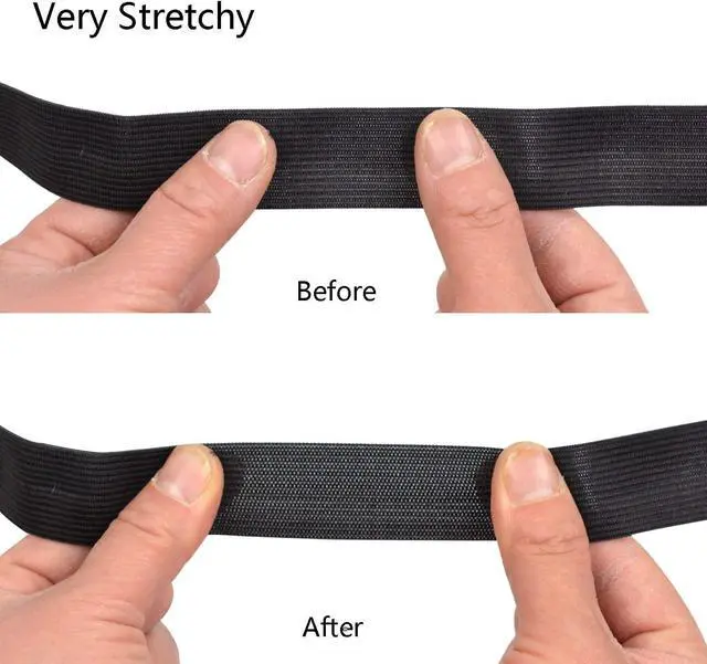 Alt view image 6 of 6 - 6 Pcs Wig Band Black Elastic Bands for Wigs Lace Frontal/Lace Closure (Width 2.5 cm)