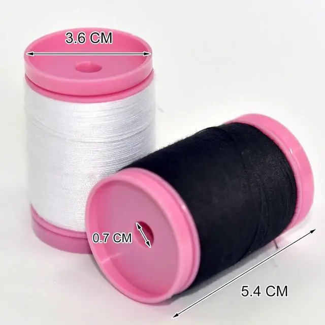 Alt view image 2 of 6 - All Purpose Sewing Thread-4 Spools of Hand Polyester Sewing Thread for Hand and Machine Sewing(whitebalck