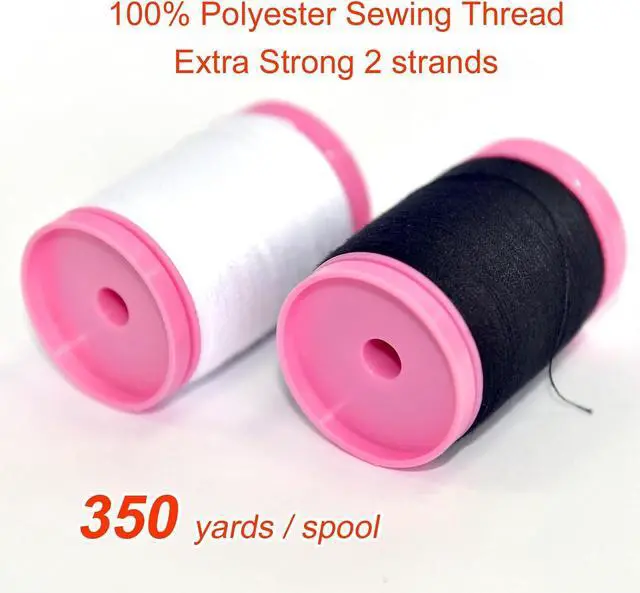Alt view image 3 of 6 - All Purpose Sewing Thread-4 Spools of Hand Polyester Sewing Thread for Hand and Machine Sewing(whitebalck