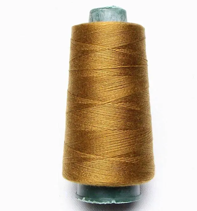 Alt view image 2 of 3 - WellieSTR Heavy Duty 100% Polyester Sewing Thread Brown 20s/3 for Jeans Canvas (Jiang Huang)