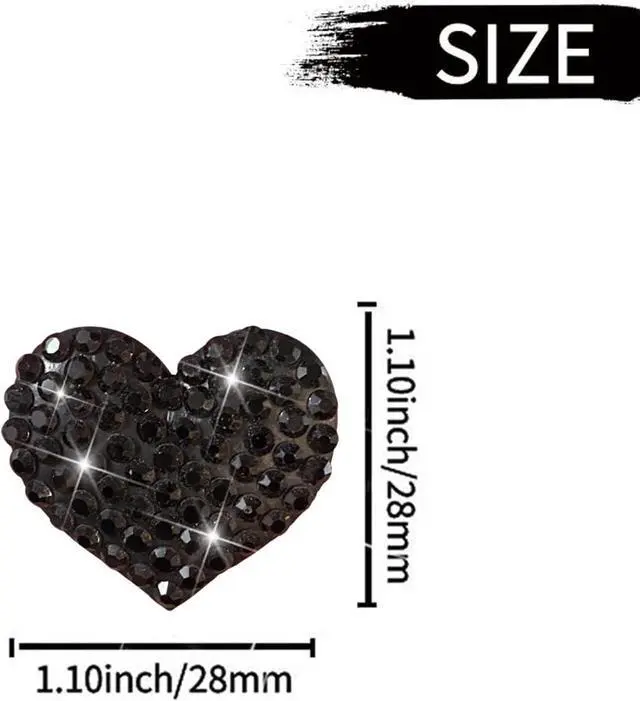 Alt view image 6 of 7 - Black Heart Air Vent Clips, 4 Pcs Bling Heart Air Fresheners Vents Clips Diamond Car Interior Decor Charm Cute Car Accessories + Cute Butterfly Mask Hook