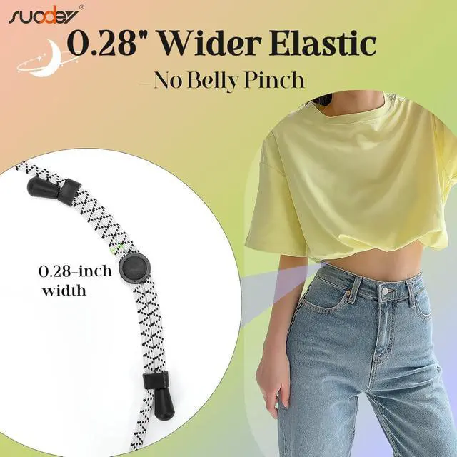 Alt view image 4 of 5 - SUOSDEY 2pcs Crop Top Tuck Band Women Adjustable Crop Top Band Elastic Stretch Waist Belt for Tucking Shirt Sweater