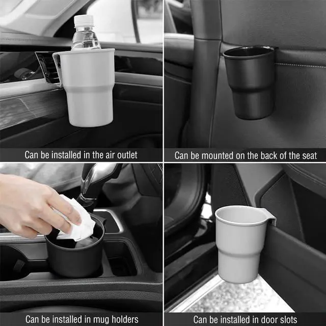 Alt view image 6 of 7 - Hanging Cup Holder with 2 Kinds of Hooks,Multi-Function Car Cup Holder Organizer Car Trash Can on Air Vents or Car Window Cup Holder for Drinks,Glasses Holder,Pen