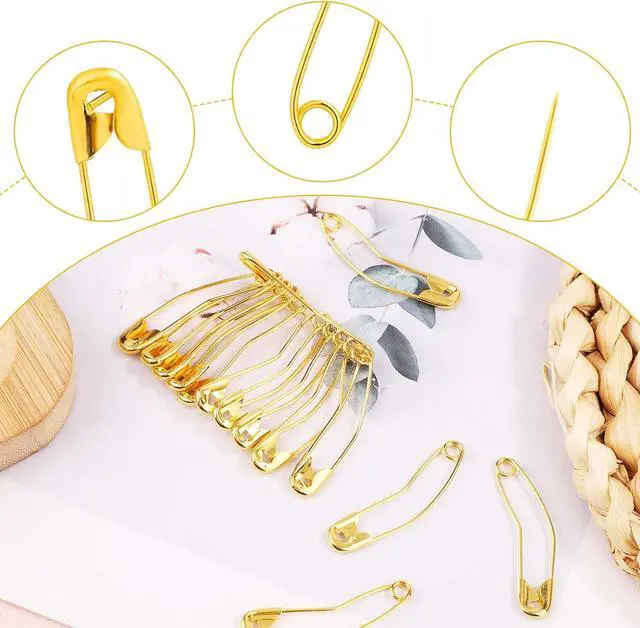Alt view image 4 of 7 - NQEUEPN 60pcs Gold Curved Safety Pins, 1.5 Inch Bent Safety Pins Stainless Steel Sewing Safety Pins Quilting Pins Curved Accessories for Quilting Knitting Sewing CraftingGold, Medium, 54117