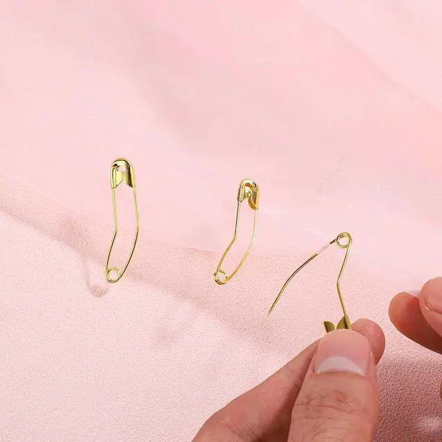 Alt view image 6 of 7 - NQEUEPN 60pcs Gold Curved Safety Pins, 1.5 Inch Bent Safety Pins Stainless Steel Sewing Safety Pins Quilting Pins Curved Accessories for Quilting Knitting Sewing CraftingGold, Medium, 54117