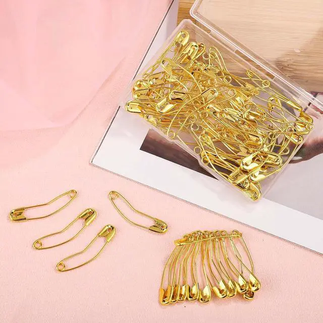 Alt view image 5 of 7 - NQEUEPN 60pcs Gold Curved Safety Pins, 1.5 Inch Bent Safety Pins Stainless Steel Sewing Safety Pins Quilting Pins Curved Accessories for Quilting Knitting Sewing CraftingGold, Medium, 54117