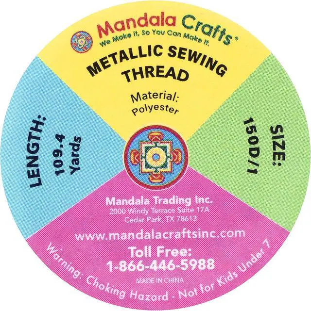 Alt view image 3 of 7 - Mandala Crafts Metallic White Embroidery Floss for Sewing, 218 Yard Spool | No Fraying, Thread for All Fabric Types, Hand Decorative Sewing, Computerized Embroidery, Needle Work, Cross Stitch