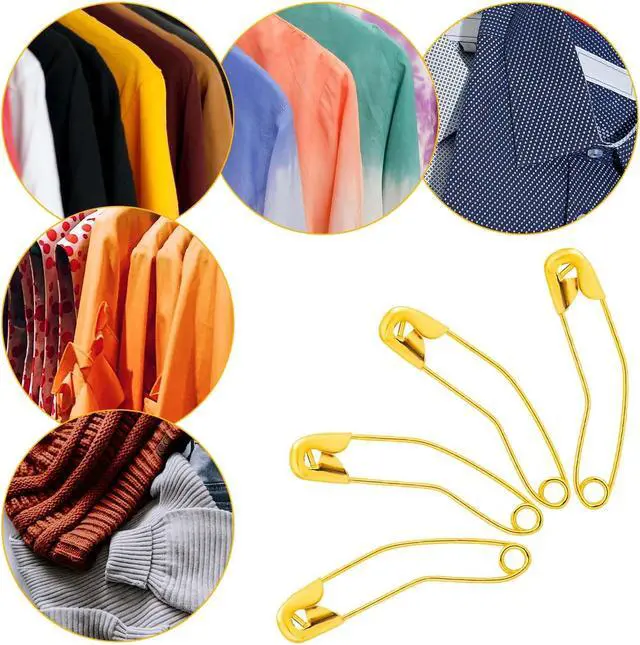 Alt view image 7 of 7 - NQEUEPN 60pcs Gold Curved Safety Pins, 1.5 Inch Bent Safety Pins Stainless Steel Sewing Safety Pins Quilting Pins Curved Accessories for Quilting Knitting Sewing CraftingGold, Medium, 54117