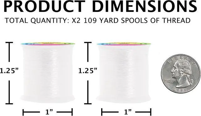 Alt view image 4 of 7 - Mandala Crafts Metallic White Embroidery Floss for Sewing, 218 Yard Spool | No Fraying, Thread for All Fabric Types, Hand Decorative Sewing, Computerized Embroidery, Needle Work, Cross Stitch