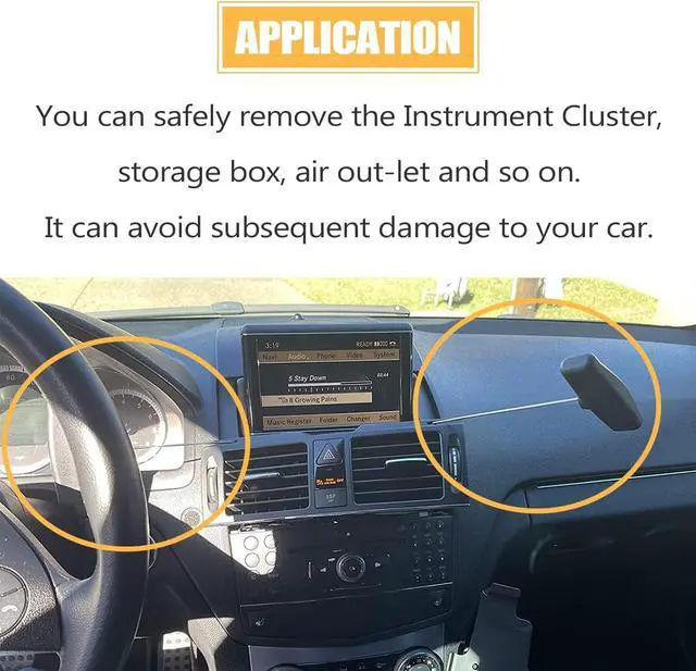 Alt view image 3 of 6 - Mekar Instrument Cluster Removal Pulling Hooks Tool Dashboard Removing Tool Compatible for Mercedes Benz
