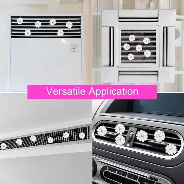 Alt view image 6 of 7 - Daisy Air Vent Clips - 6 Pcs Cute Flower Car Air Fresheners Vents Clips Glam Car Interior Decor Charm Accessories for Women (White)+ Mask Hook