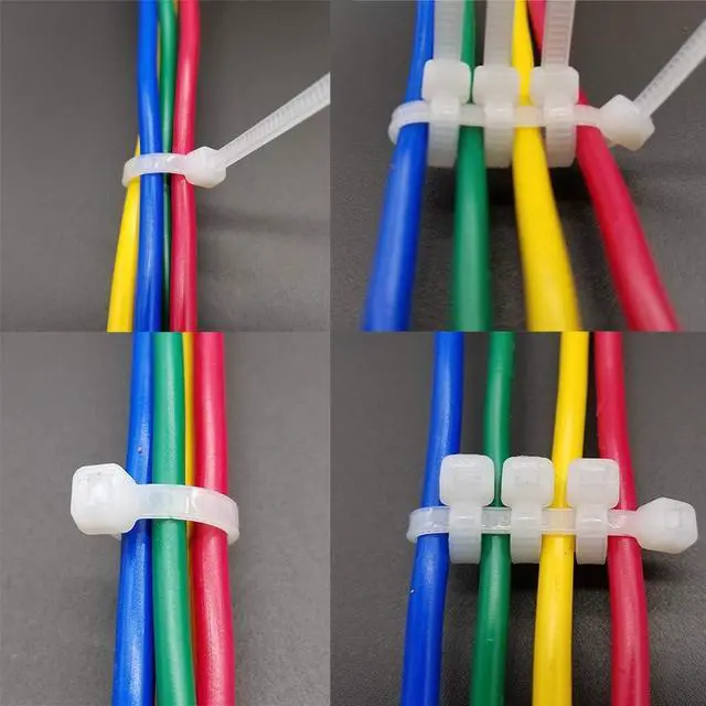 Alt view image 5 of 5 - Superun Clear Zip Ties 4 Inch 18 Lbs White Cable Ties 100 Pack | Self-locking,Width 0.1",Max Bundle Diameter 0.86",Industrial Grade,fireproof,Heavy duty,For indoor and outdoor