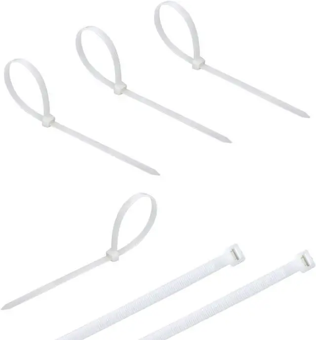 Alt view image 7 of 7 - Small 4 inch White Nylon Plastic Cable Zip Ties Wire Wraps, 200 Pack | Self-Locking, Eco-Friendly, Heavy Duty Wire Tie Wraps for Home, Office, Garden, Garage, Workshop