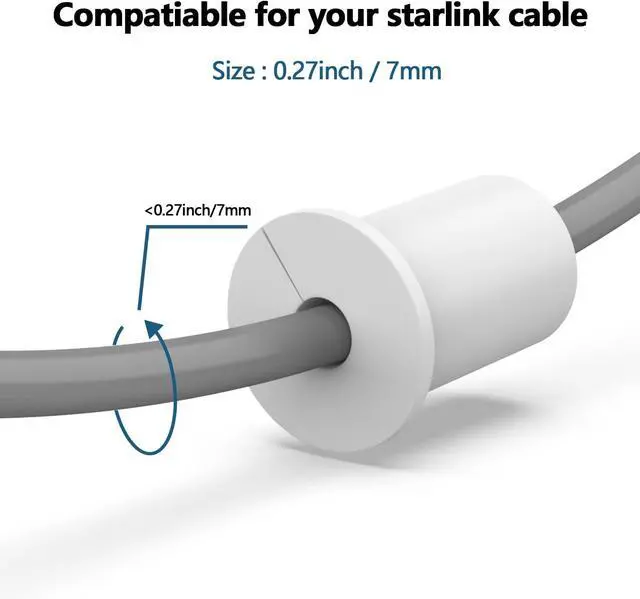 Alt view image 2 of 7 - 2PCS White 3/4inch starlink Wall Cable Pass Through Bushing Grommets Accessories (2PCS White Starlink Grommets)