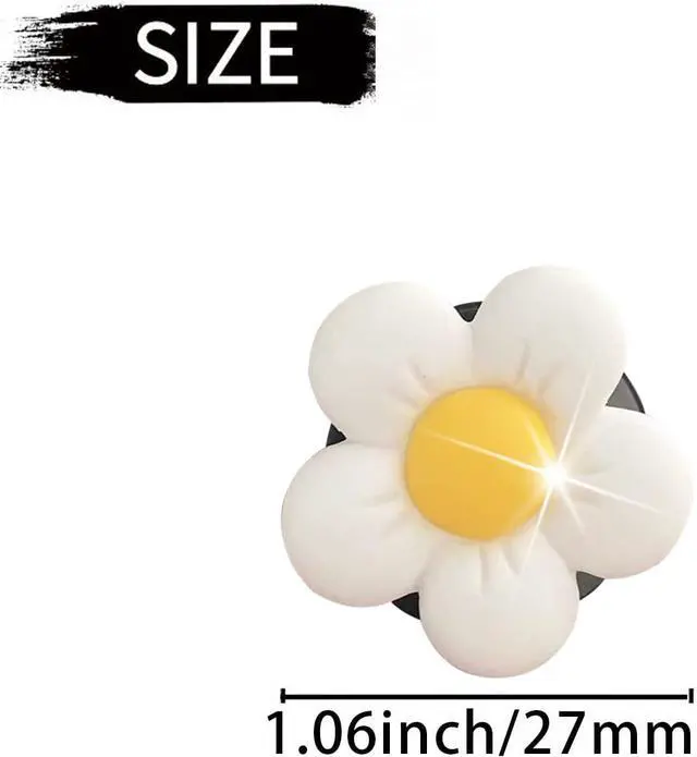 Alt view image 6 of 7 - Cute Daisy Air Vent Clips, 6 Pcs Flower Car Air Fresheners Vent Clips Car Diffuser Vent Clip Charm Decoration for Women Cute Interior Decor Accessories + Sunflower Mask Hook (White)