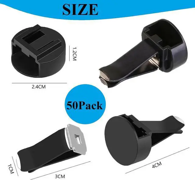 Alt view image 2 of 6 - Car Air Vent Clips with Slot HeadAir Freshener Clip Auto Fragrance Pads replacement clips DIY Decorations for Office Home Automotive(50pcsBlack)
