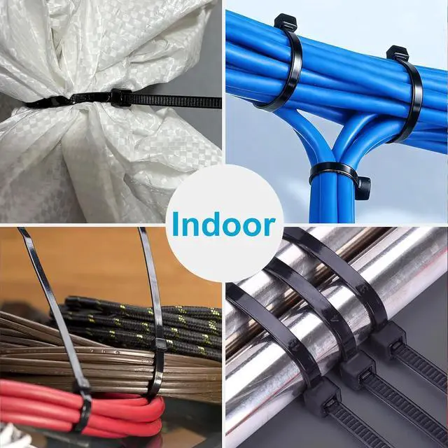 Alt view image 7 of 7 - 150 Pack Zip Ties 8 Inch Black, 40lbs Tensile Strength, Nylon Cable Ties | Self-Locking Wire Ties, Premium Plastic Zip Ties, Tie Wraps for Indoor and Outdoor Multipurpose Use