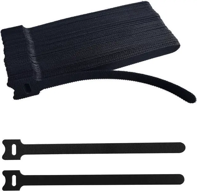 Main image of 8 Inches 60 PCS Black Reusable Cable Ties,Multi-purpose Adjustable Cord Straps,Cable Organizer,Cord Wrap and Hook Loop Cords Management,Adjustable Cord Ties