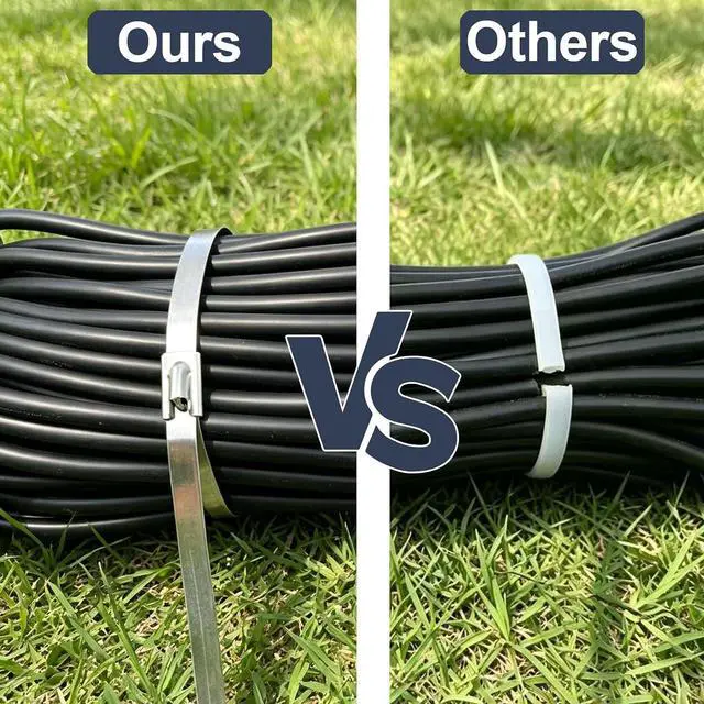 Alt view image 7 of 7 - Metal Zip Ties, 50PCS 11.8 Inch, 304 Stainless Steel Heavy Duty Self-Locking Cable Ties, Heat Resistant& Corrosion Proof Metal Ties for Outdoor Fence, Pipes, Vehicle and Farm Machinery