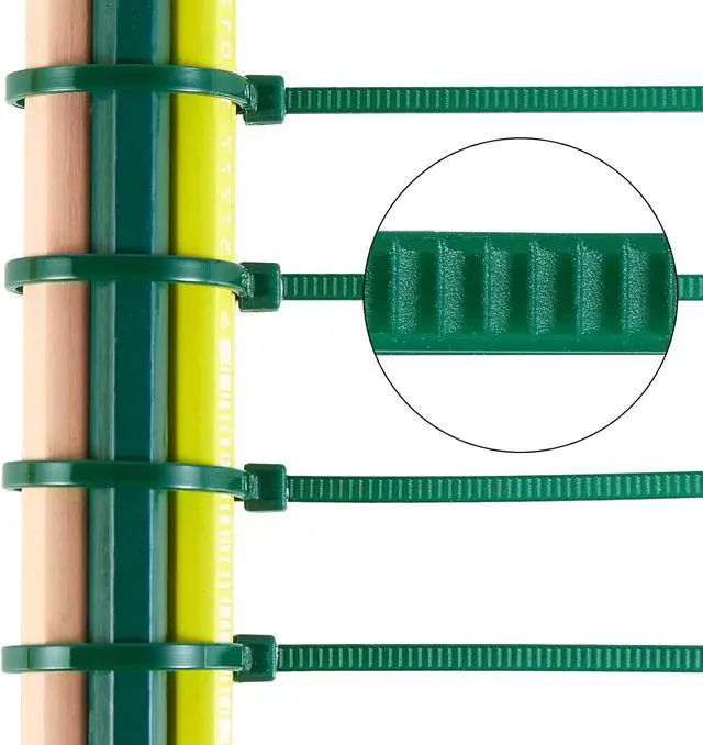 Alt view image 4 of 7 - 4 inch 3mm Dark Green Nylon Garden Cable Zip Ties Self Locking Cable Ties Twist Ties, Multi-Purpose Cable Tie(100 Pcs)