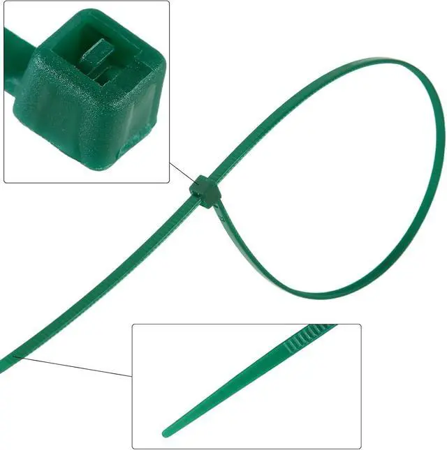 Alt view image 5 of 7 - 4 inch 3mm Dark Green Nylon Garden Cable Zip Ties Self Locking Cable Ties Twist Ties, Multi-Purpose Cable Tie(100 Pcs)