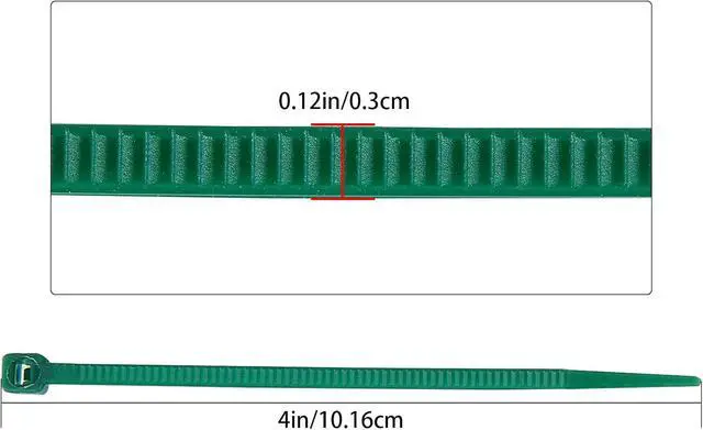 Alt view image 7 of 7 - 4 inch 3mm Dark Green Nylon Garden Cable Zip Ties Self Locking Cable Ties Twist Ties, Multi-Purpose Cable Tie(100 Pcs)
