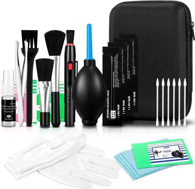 Main image of Camera Lens Cleaning Kit - Mirrorless and DSLR Camera Cleaning Kit, Including Lens Paper/Blower, Cotton swabs, dust Free Cloth, Lens Pen, Cleaning Brush