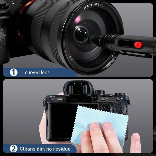 Alt view image 4 of 6 - Camera Lens Cleaning Kit - Mirrorless and DSLR Camera Cleaning Kit, Including Lens Paper/Blower, Cotton swabs, dust Free Cloth, Lens Pen, Cleaning Brush