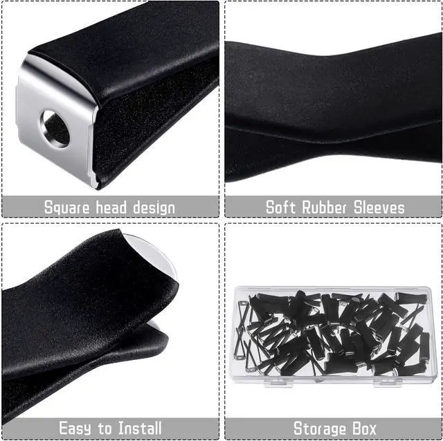 Alt view image 4 of 7 - Frienda 60 Pcs Car Vent Clips for Air Freshies Bulk | Square Head Air Conditioner Clips, with 2 Storage Box, Durable Auto Air Outlet Perfume Holders for Car Decoration Accessories
