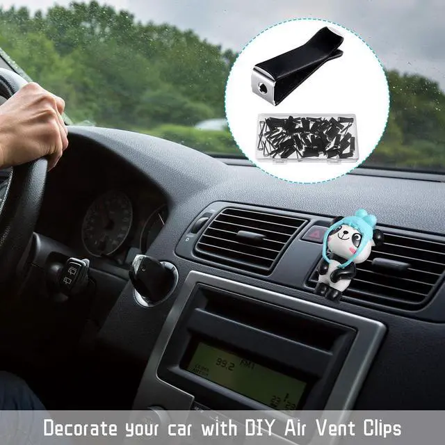 Alt view image 5 of 7 - Frienda 60 Pcs Car Vent Clips for Air Freshies Bulk | Square Head Air Conditioner Clips, with 2 Storage Box, Durable Auto Air Outlet Perfume Holders for Car Decoration Accessories