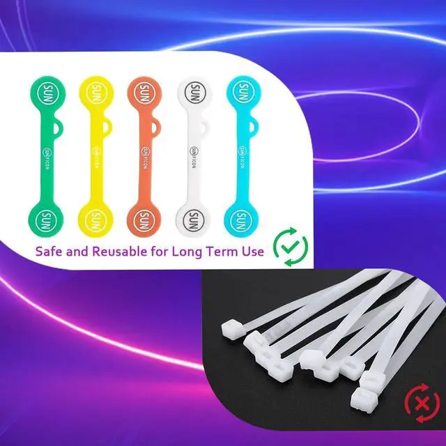 Alt view image 4 of 7 - Cable Cord Organizer Magnetic Cord Organizers Twist Ties Magnet Clips Cord Wrap Keepers For Charging Cord Headphone Cord Holder Silicone Cable Strap Appliance Fridge Bookmark Whiteboard Keychain 5PACK