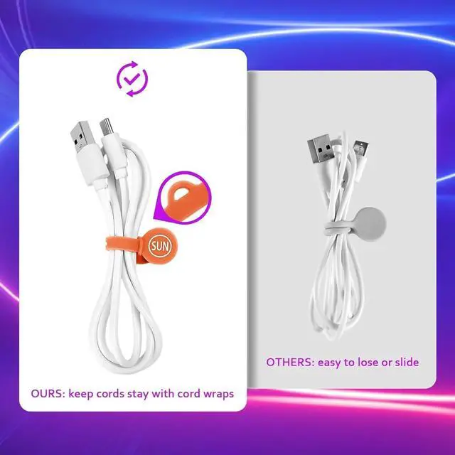 Alt view image 3 of 7 - Cable Cord Organizer Magnetic Cord Organizers Twist Ties Magnet Clips Cord Wrap Keepers For Charging Cord Headphone Cord Holder Silicone Cable Strap Appliance Fridge Bookmark Whiteboard Keychain 5PACK