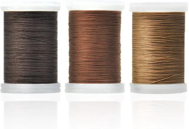 Main image of Heavy Duty Upholstery Thread Kit - 3 Spools Durable Bonded Nylon, High-Strength & Fade-Resistant, 218 Yds/Spool for Sewing Machines, Leather, Denim, DIY Crafts | Coffee, Brown, Khaki
