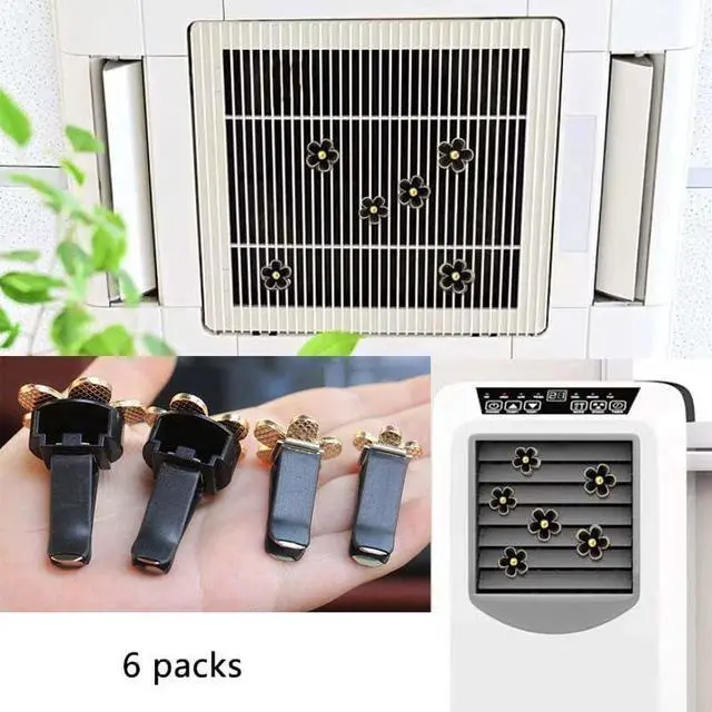 Alt view image 3 of 5 - 6 Pcs Daisy Flower Air Vent Clip Air Conditioning Outlet Clip Car Air Freshener Clip Car Interior Decor Charm Colorful Car Interior Accessories for Girls Women (Black)