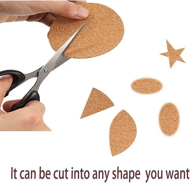 Alt view image 2 of 6 - 10Pcs Self-Adhesive Mini Backing Cork Coasters Tiles Sheets Round 4" for DIY Coasters and DIY Crafts Cork Board, Cork Tiles, Cork Mat