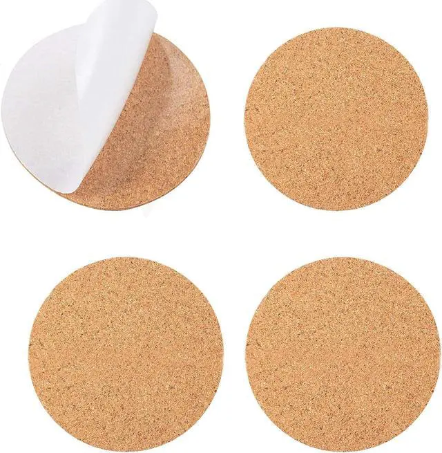 Main image of 10Pcs Self-Adhesive Mini Backing Cork Coasters Tiles Sheets Round 4" for DIY Coasters and DIY Crafts Cork Board, Cork Tiles, Cork Mat
