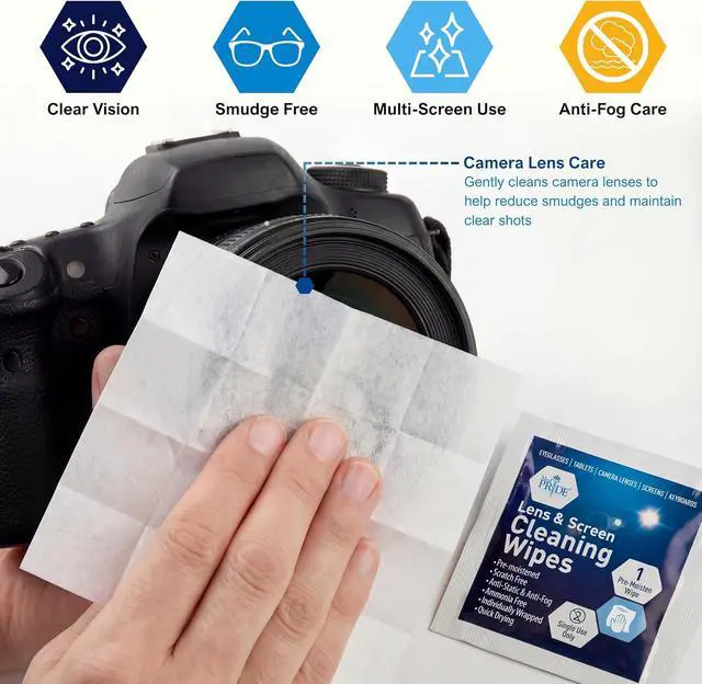 Alt view image 5 of 7 - MED PRIDE Anti-Fog Lens and Screen Cleaning Wipes for Eyeglasses, Touch Screens, Premoistened, Anti-Static, Quick-Dry (200 200 Count (Pack of 1))