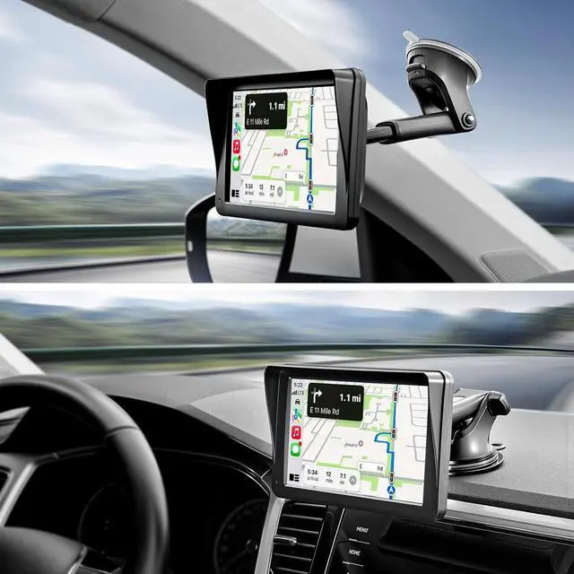 Alt view image 2 of 7 - 1Zero Replacement CarPlay Suction Mount with Extension Arm for 7-11 Inch | Replacement Suction Mount with Quick Extension Arm fits 7-11 Inch Carplay Screens; Adjustable for Dashboard or Windshield