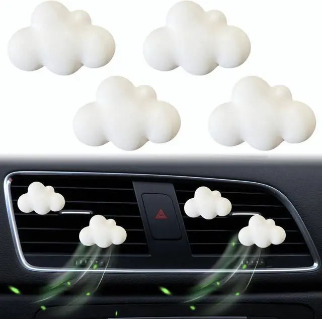 Main image of 4 Pcs Cloud Air Vent Clips, Cute Cloud Car Air Fresheners Vents Clips Funny Automobile Diffuser Vent Clips Car Interior Decor Charm Cute Automobile Accessories Decoration for Women