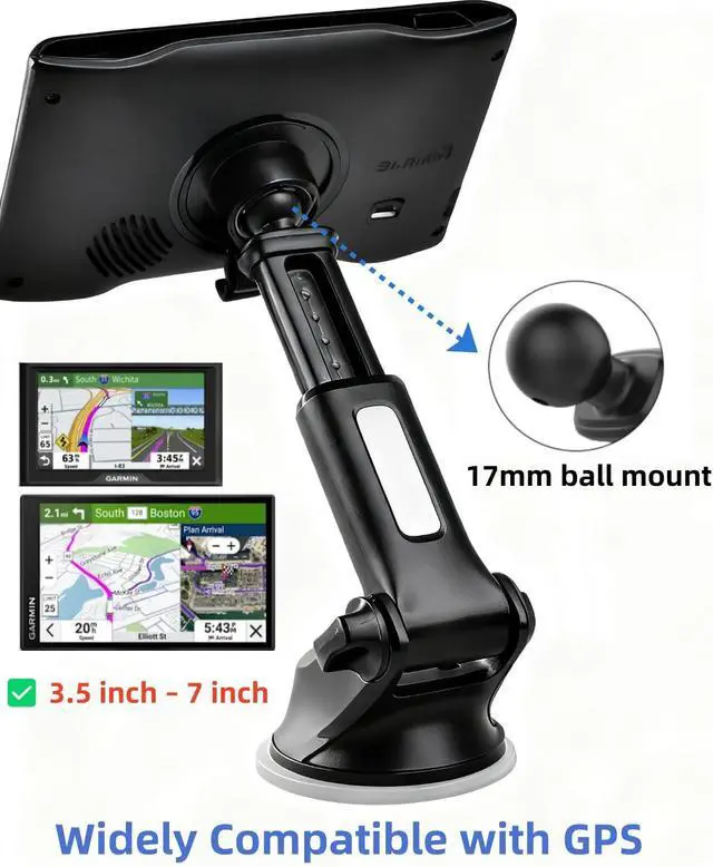 Alt view image 7 of 7 - 1Zero Replacement CarPlay Suction Mount with Extension Arm for 7-11 Inch | Replacement Suction Mount with Quick Extension Arm fits 7-11 Inch Carplay Screens; Adjustable for Dashboard or Windshield
