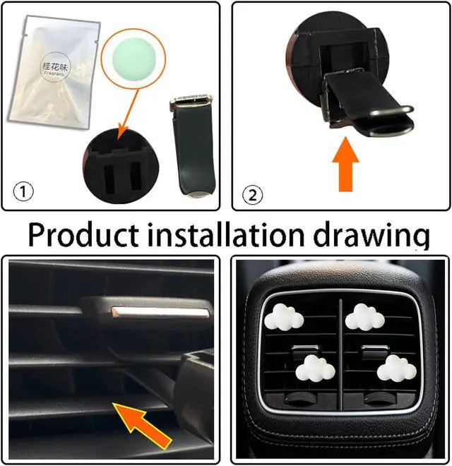 Alt view image 6 of 7 - 4 Pcs Cloud Air Vent Clips, Cute Cloud Car Air Fresheners Vents Clips Funny Automobile Diffuser Vent Clips Car Interior Decor Charm Cute Automobile Accessories Decoration for Women