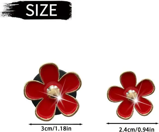 Alt view image 4 of 7 - 6 Pcs Red Cute Daisy Air Vent Clips, Flower Outlet Clip Car Air Fresheners with Mask Hook, for Car Interior Decoration Accessories Decor Charm Bling Car Accessories Decoration for Women