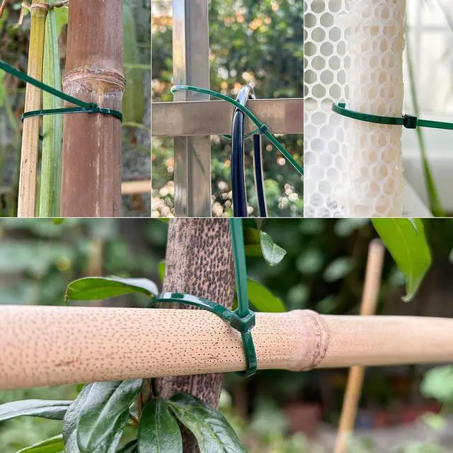 Alt view image 6 of 7 - 4 inch 3mm Dark Green Nylon Garden Cable Zip Ties Self Locking Cable Ties Twist Ties, Multi-Purpose Cable Tie(100 Pcs)