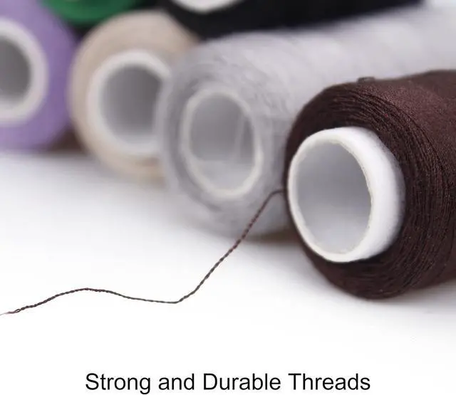 Alt view image 4 of 7 - 12 Color Set of Polyester All-Purpose Sewing Threads Prewound Bobbin Thread Plastic for Embroidery and Sewing Machine DIY Embroidery Thread Sewing Thread 382 Yards/350 m Each (12 Pieces)