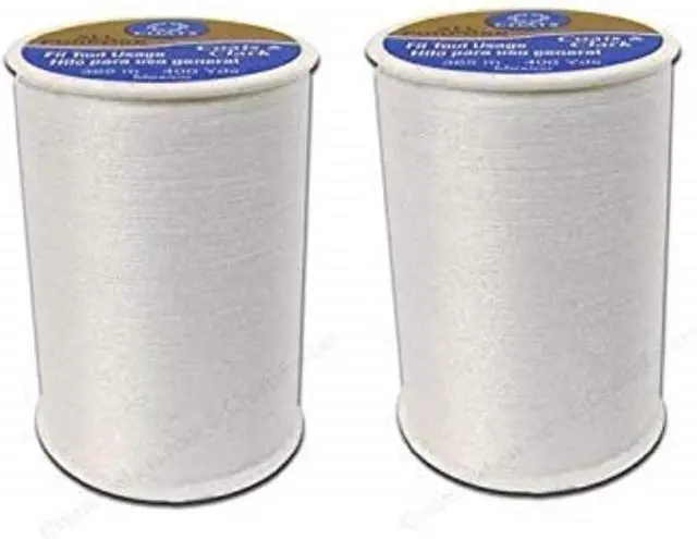 Main image of Coats & Clark All Purpose Thread 400 Yards White (One Spool of Yarn) (2 Pack)