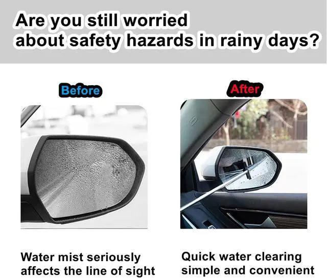 Alt view image 2 of 7 - LJDJ Car Rearview Mirror Wiper 2 Pack, 98cm Telescopic Universal Cleaner | Scratch-free silicone blade, 98cm telescopic handle, removes water mist & stains, universal fit for all car mirror glass
