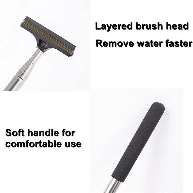 Alt view image 5 of 7 - LJDJ Car Rearview Mirror Wiper 2 Pack, 98cm Telescopic Universal Cleaner | Scratch-free silicone blade, 98cm telescopic handle, removes water mist & stains, universal fit for all car mirror glass